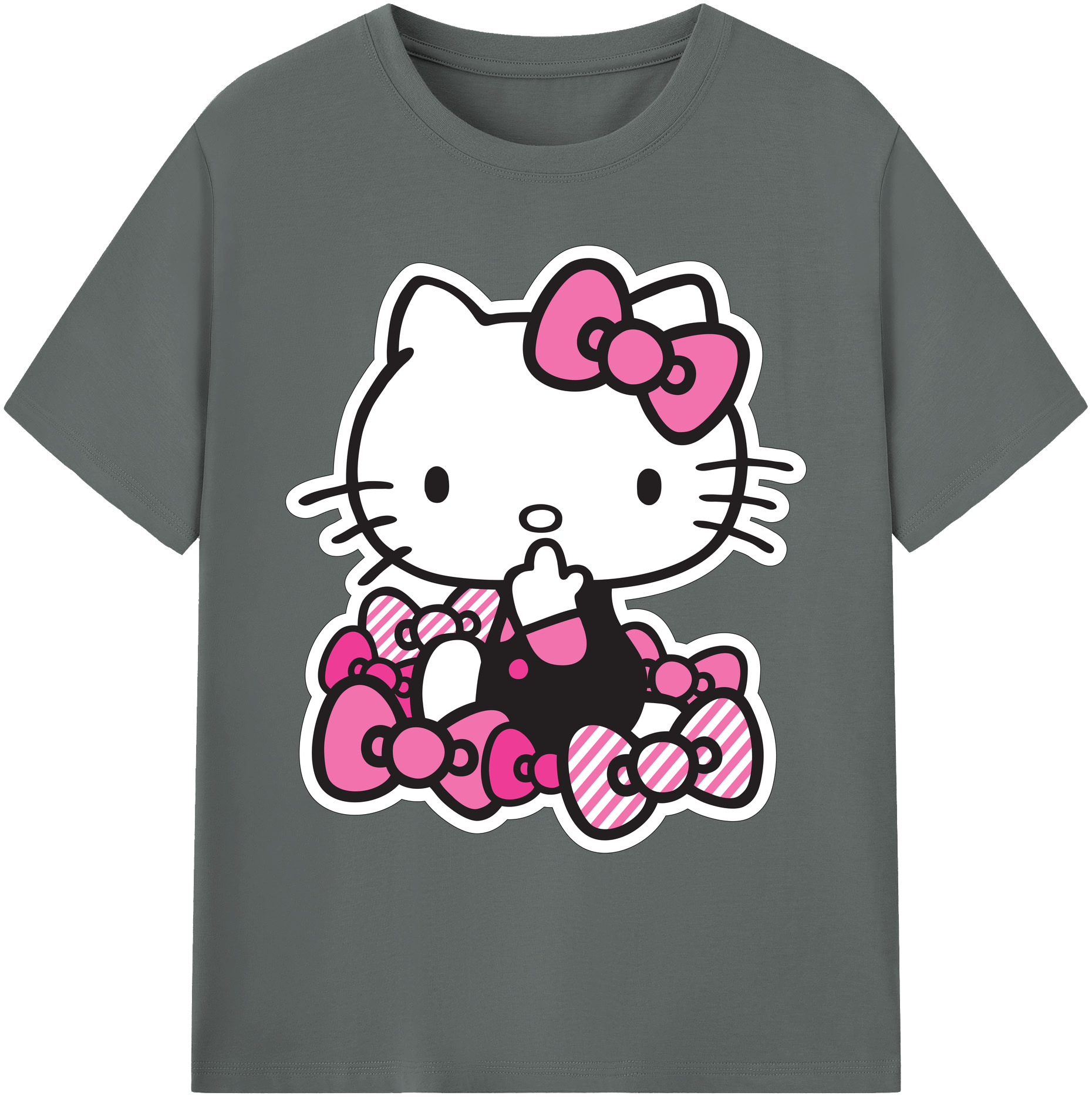 （画像用） Hello Kitty ハローキティ 綿100％ メンズ半袖Tシャツ｜肌触りやわらか＆通気性